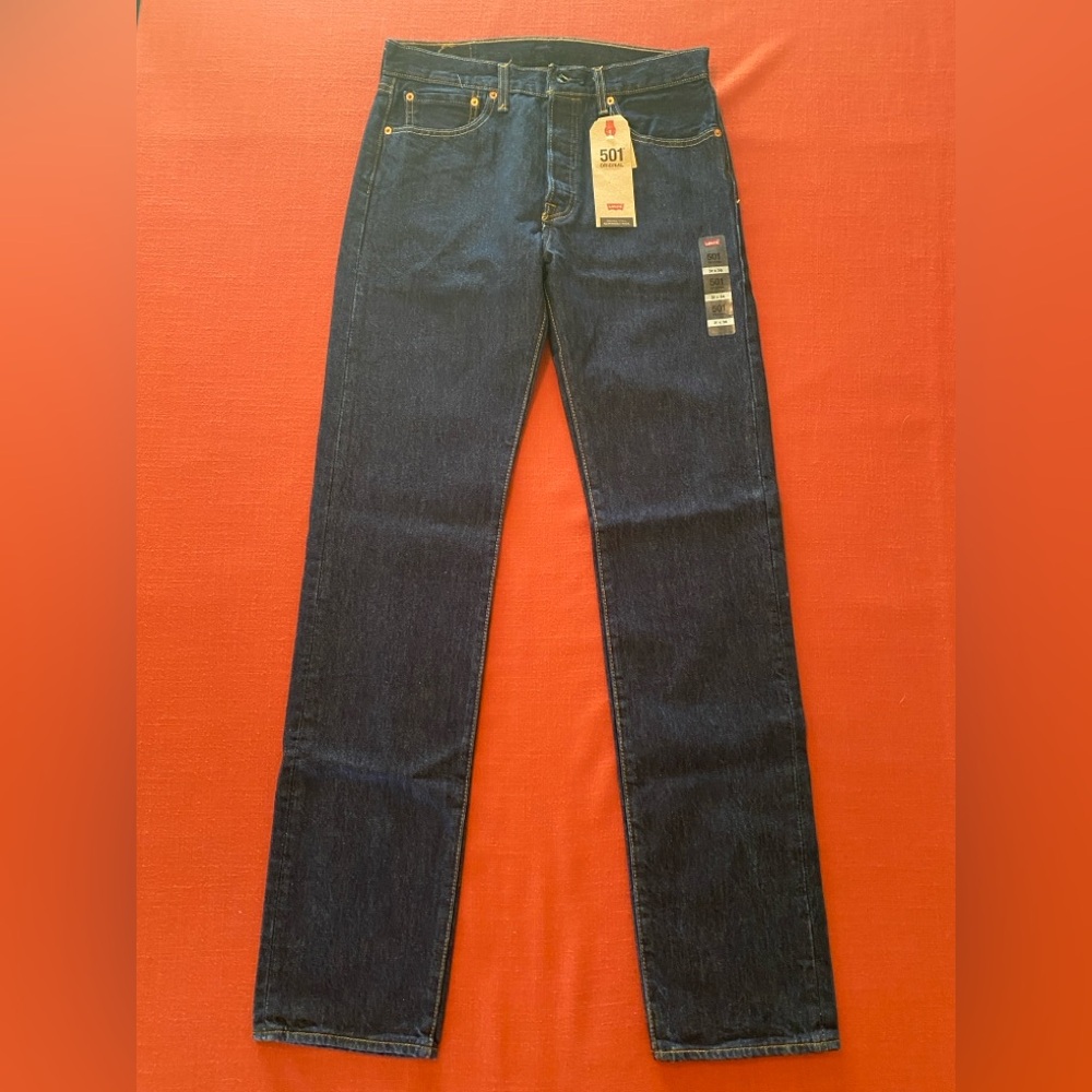 Levi's 501 Original Men’s Rinsed Indigo Blue Jeans W31 L36 NWT